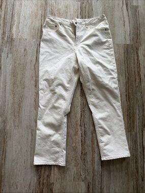 FRYE Off-White Denim Jeans with Black Label